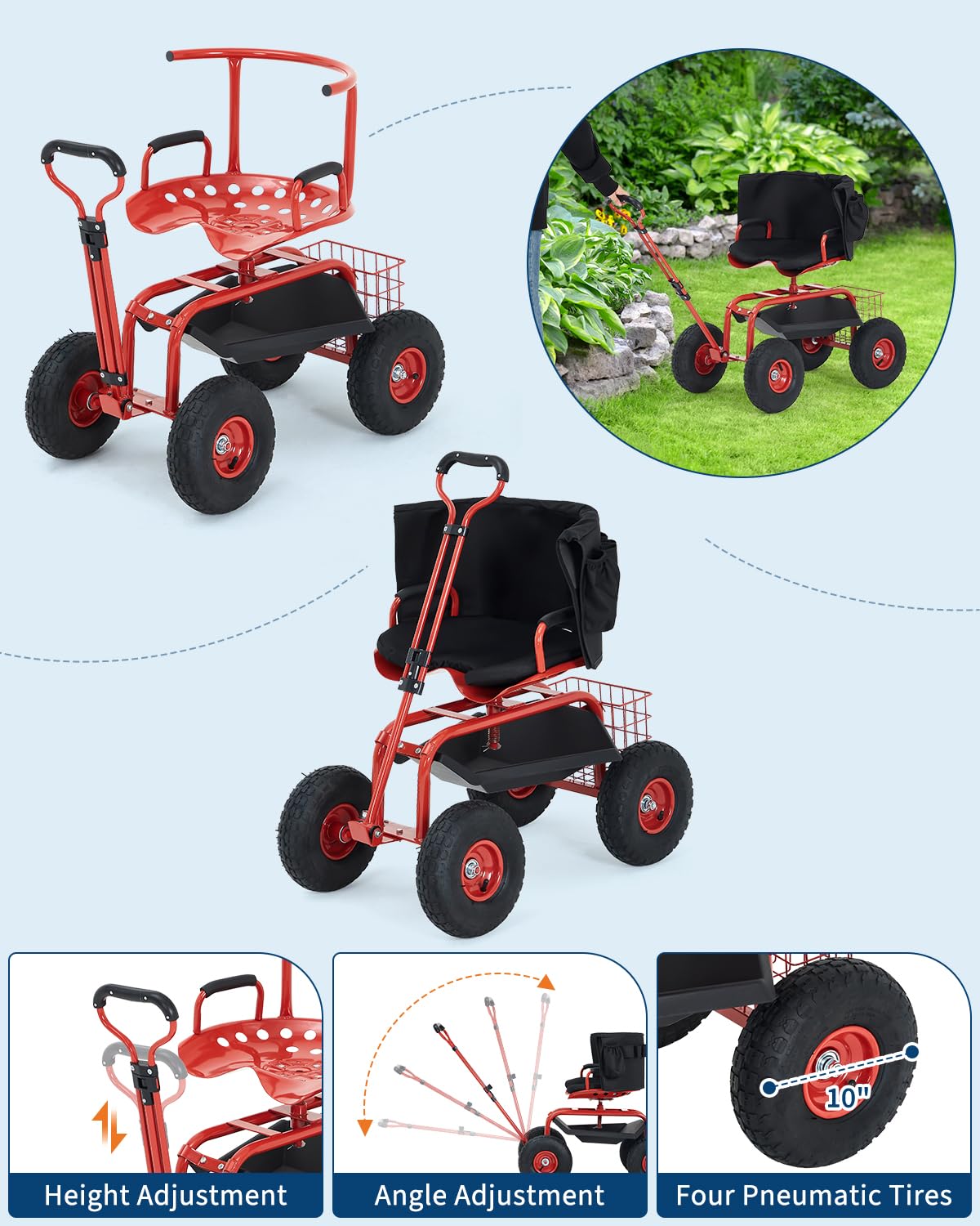 Carrito de Jardín Resistente c - Gardening Tools Basket reseña y precio