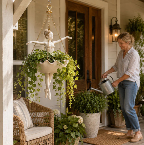 Maceta Colgante de Resina con  - Hanging Planter Basket reseña y precio