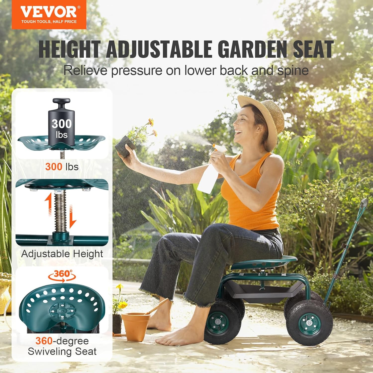 Carrito de Jardín con Asiento  - Gardening Tools Lowes reseña y precio