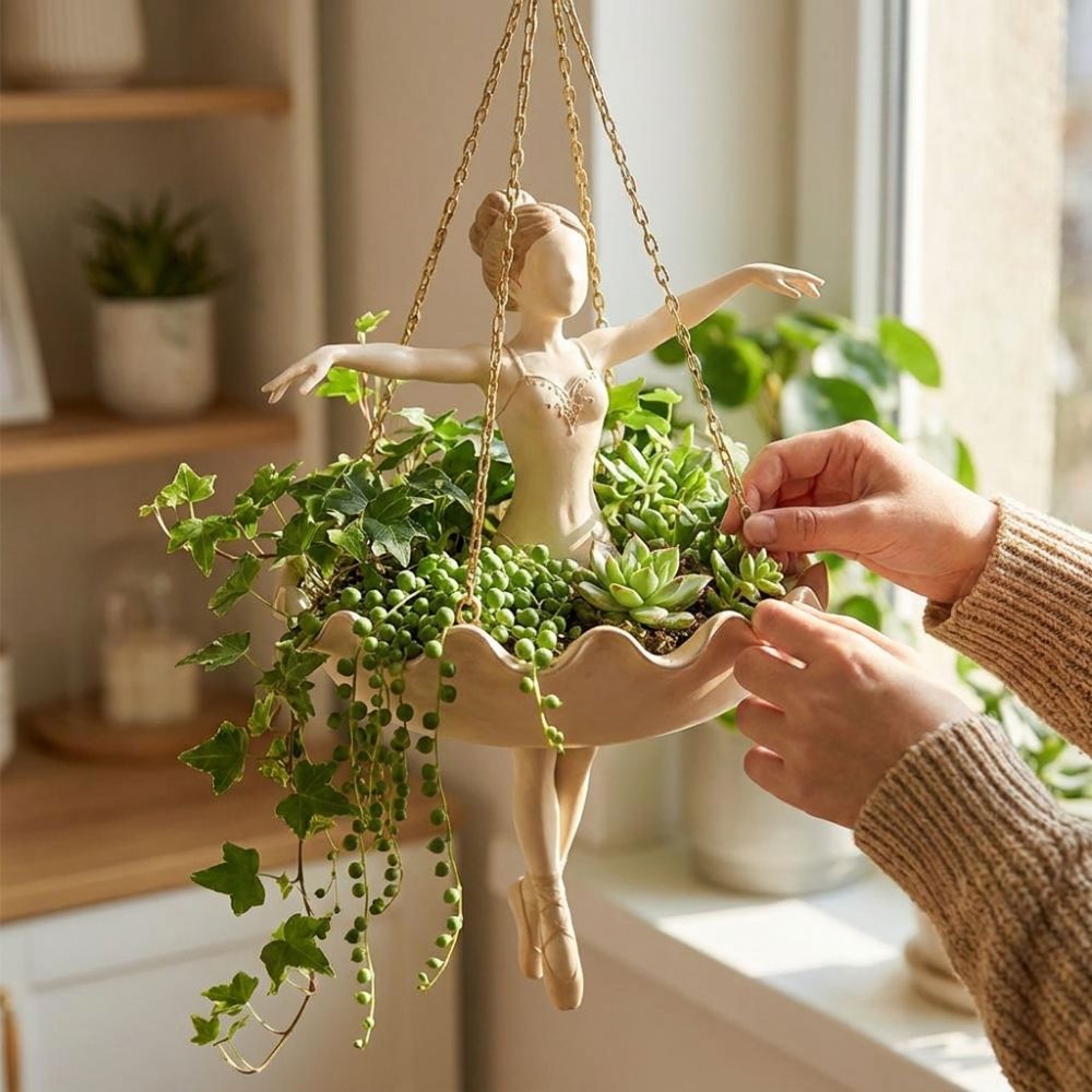 Maceta Colgante de Resina con  - Hanging Planter Basket reseña y precio